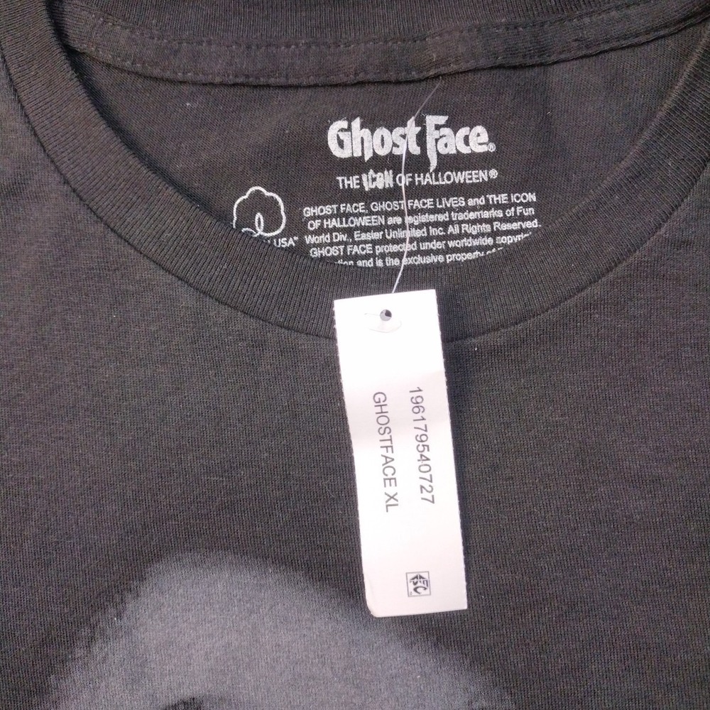 NEW Ghost Face T Shirt Men's Size XL The ICON of Halloween Black Tee Scream Face - Picture 7 of 13